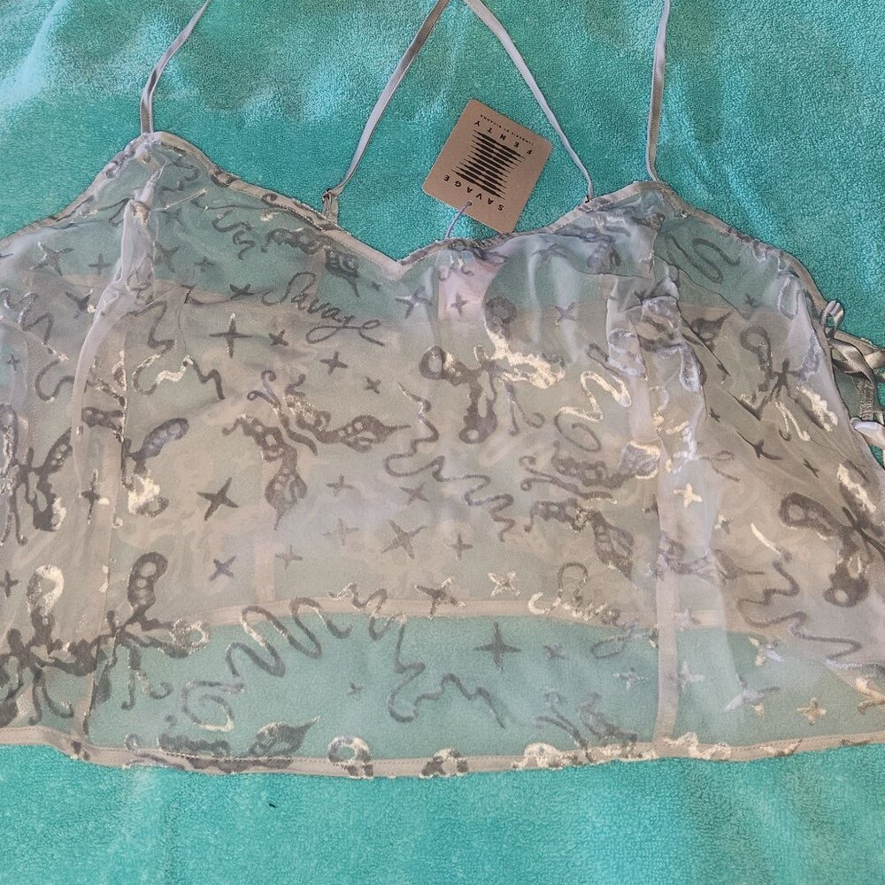 Savage X Fenty Devore Dreams Sleep Cami - Grey Smoke